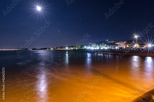 View of Vasto from the beach at night (Abruzzo - Italy)