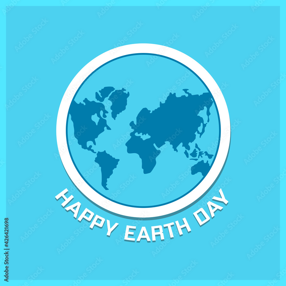 Happy Earth Day Vector World Globe Design 