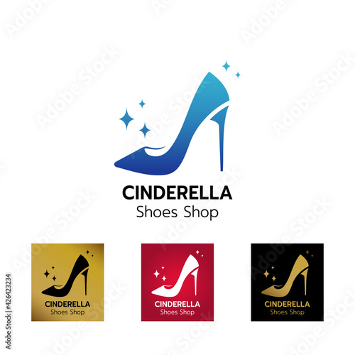 Elegant lady shoe logo design