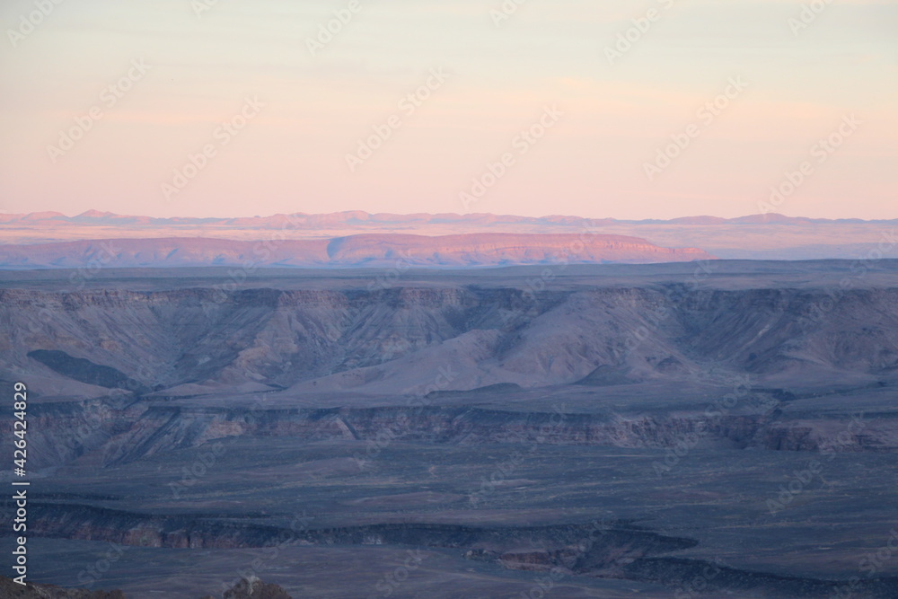 evening in the fish river canyon in namibia
