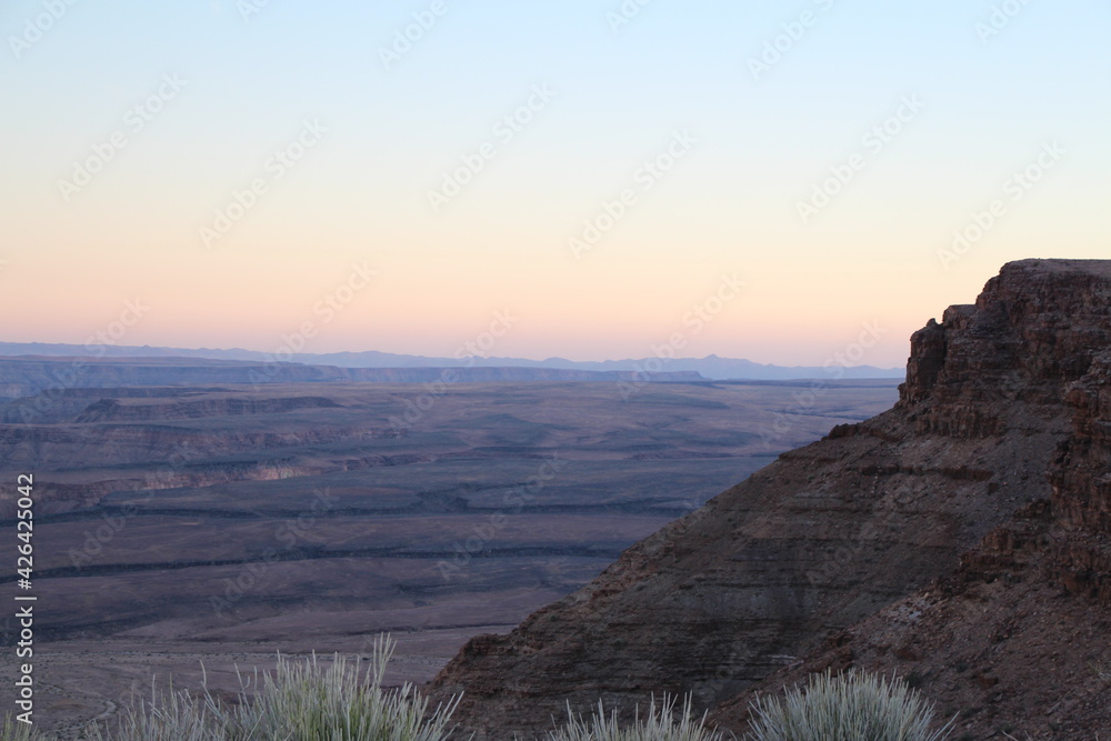 evening in the fish river canyon in namibia