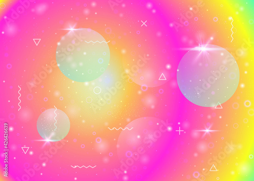Fluid dynamic background with vibrant rainbow gradients. Dynamic hologram. Holographic cosmos.