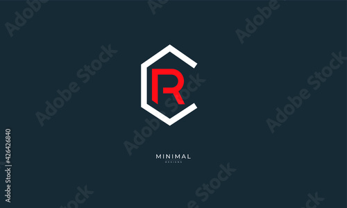 Alphabet letter icon logo CR