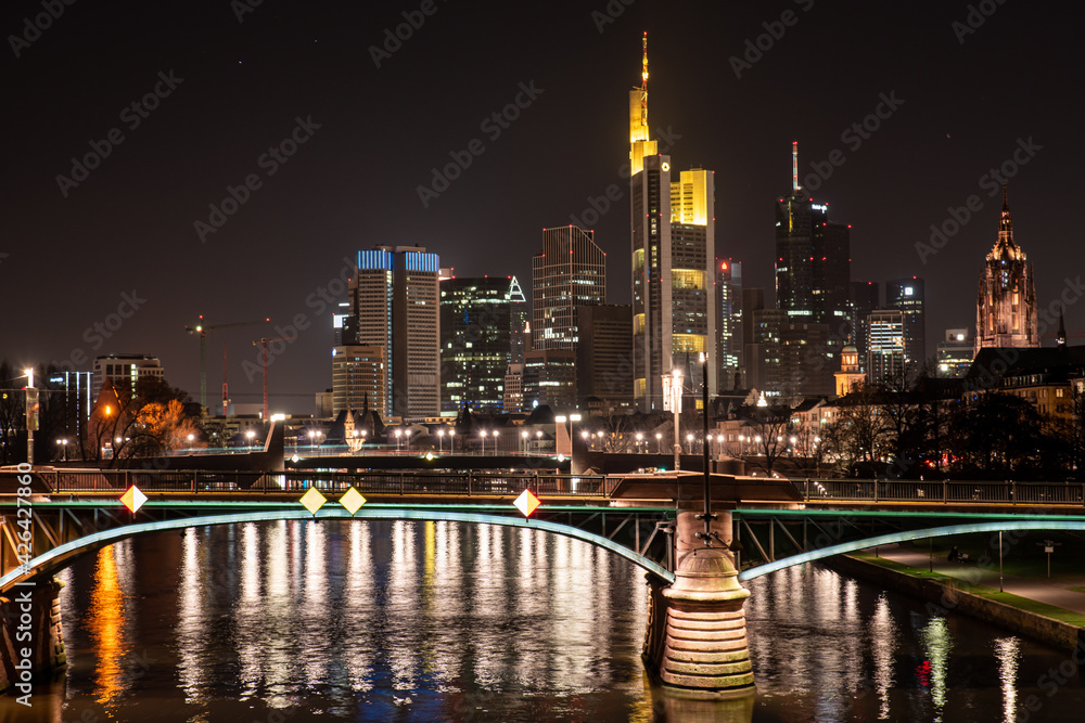 Frankfurt, Germany, at night