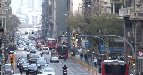 Timelapse of traffic in Via Laiatena in Barcelona photo
