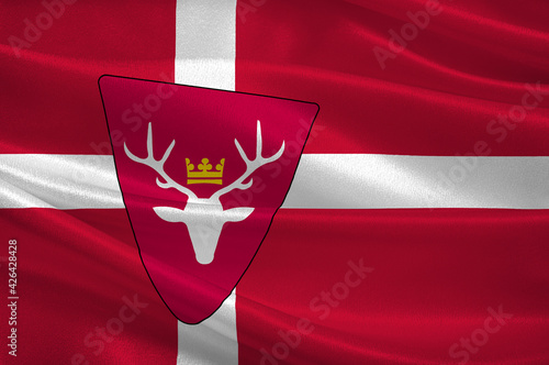 Flag of Hoersholm is a municipality in Denmark photo