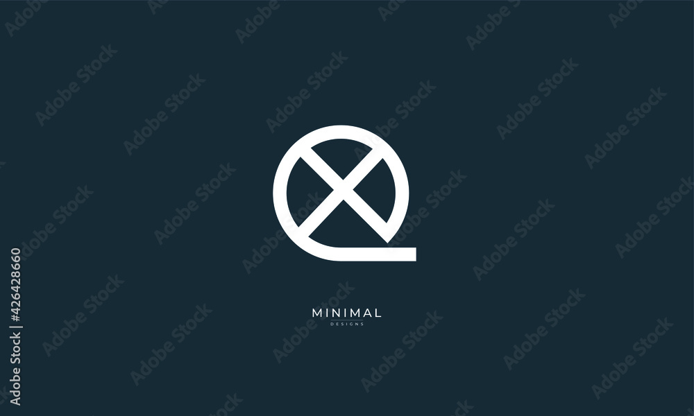Alphabet letter icon logo QX or XQ Alphabet letter icon logo QX or XQ