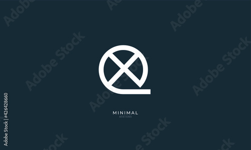 Alphabet letter icon logo QX or XQ