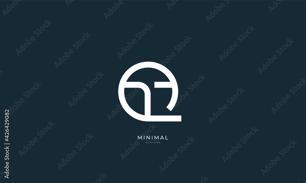 Alphabet letter icon logo QT or TQ