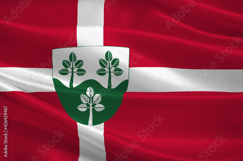 Flag of Rebild in North Jutland Region of Denmark photo