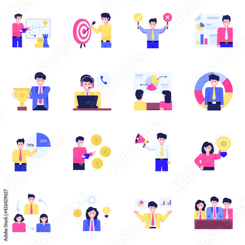 
Pack of Office Activities Flat Characters 

