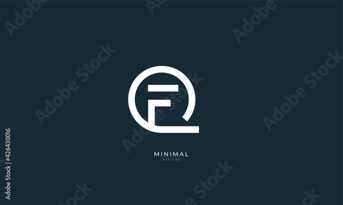 Alphabet letter icon logo QF or FQ