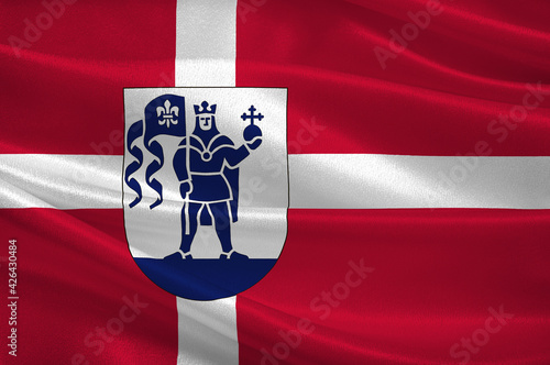 Flag of Odense is a municipality in Denmark photo