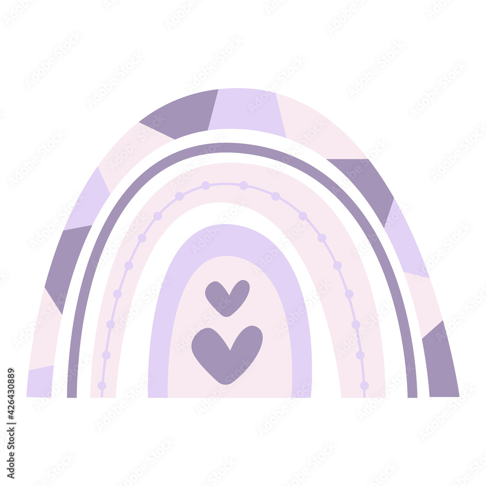 Boho Nursery Rainbow Print For Playroom And Kids, Baby Bedrooms With Neutral Gender Colors.Cute vector pastel rainbow heart isolated on white background Boho Nursery Rainbow Print For Playroom And Kids, Baby Bedrooms With Neutral Gender Colors.Cute vector pastel rainbow heart isolated on white background