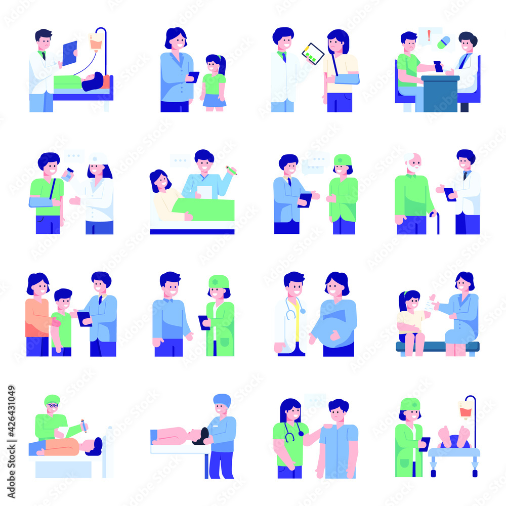 Medical Professionals Flat Concept Icons Pack
Medical Professionals Flat Concept Icons Pack