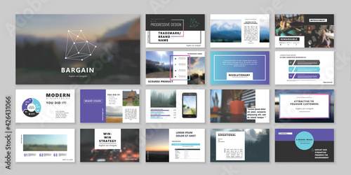 Original Presentation templates or corporate booklet.  Easy Use in creative flyer and style info banner, trendy strategy mockups.  Simple modern Slideshow or Startup. ppt. 