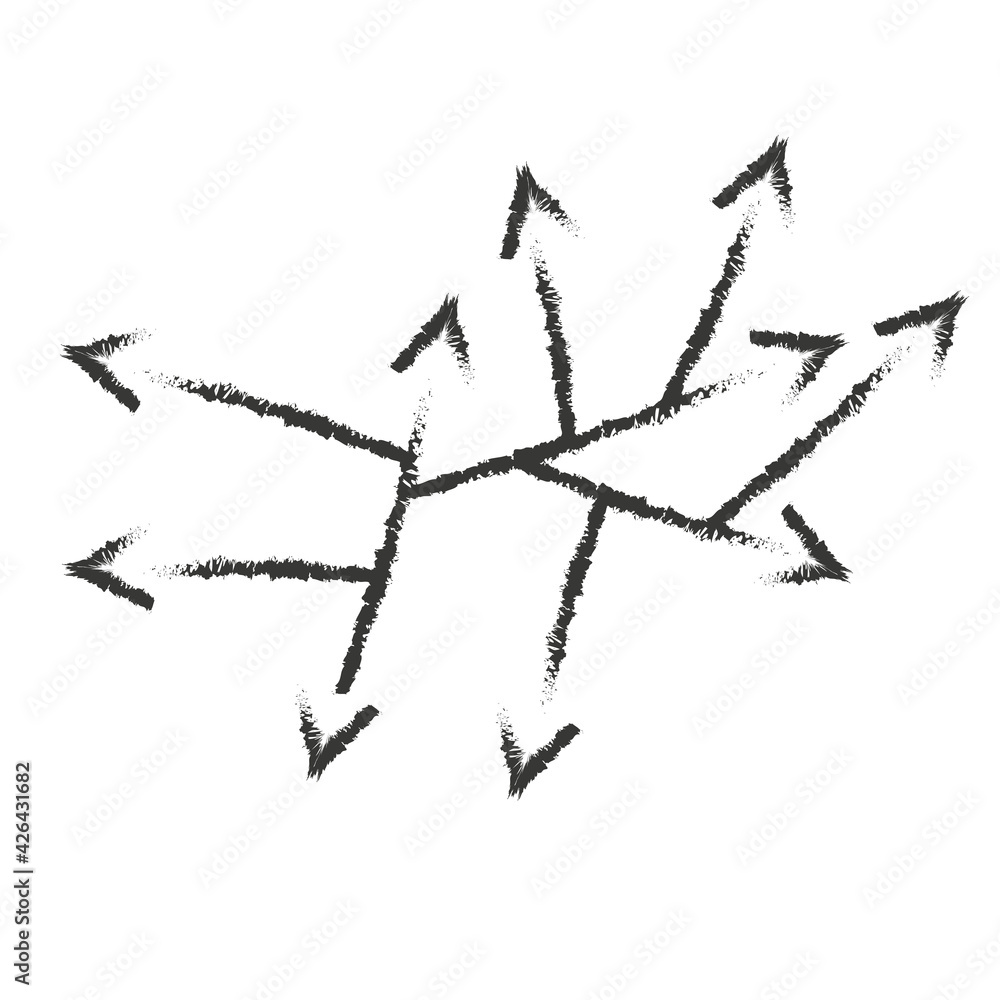 Obraz premium Abstract creative arrows showing different directions. Arrows in grunge style.