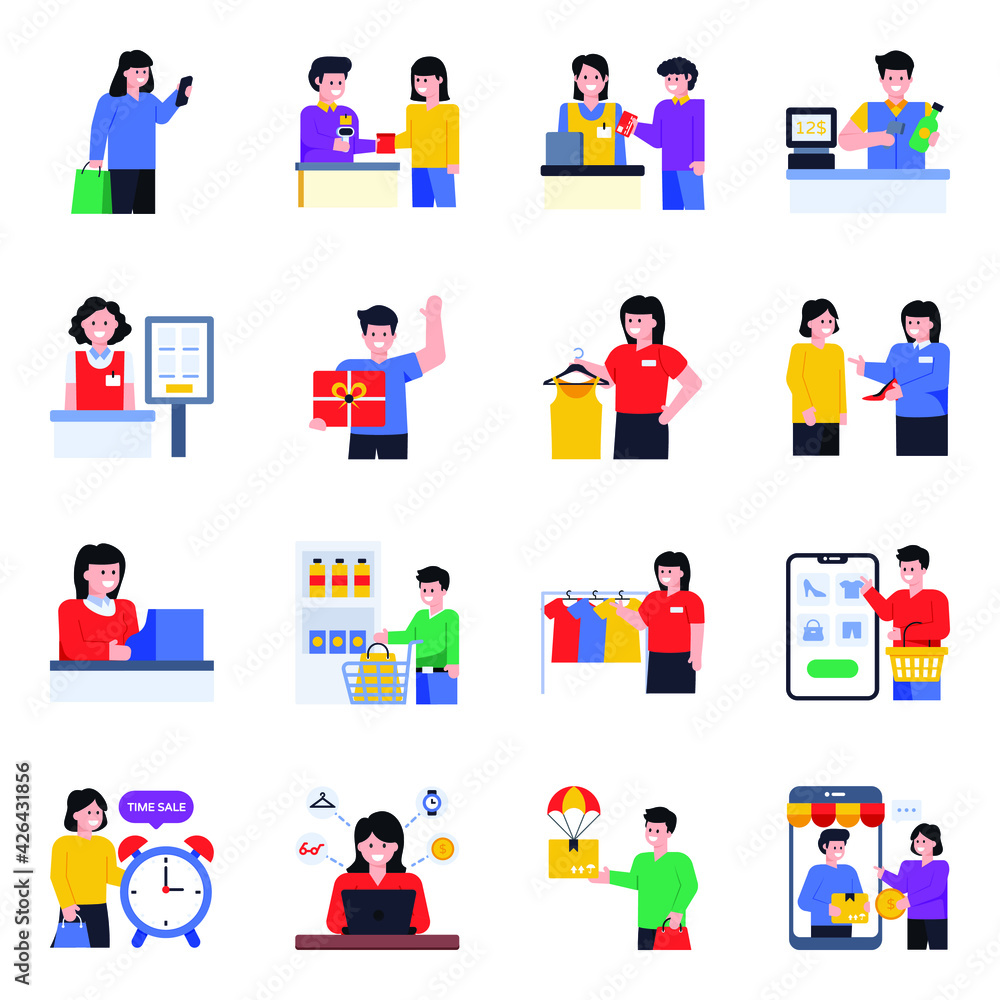 
Flat Icons of E-Commerce Pack

