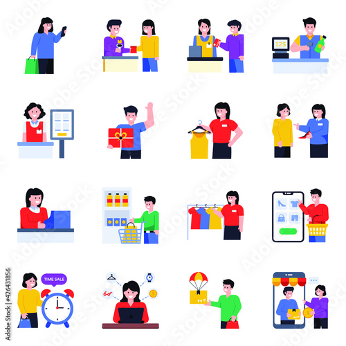 Wallpaper Mural 
Flat Icons of E-Commerce Pack

 Torontodigital.ca