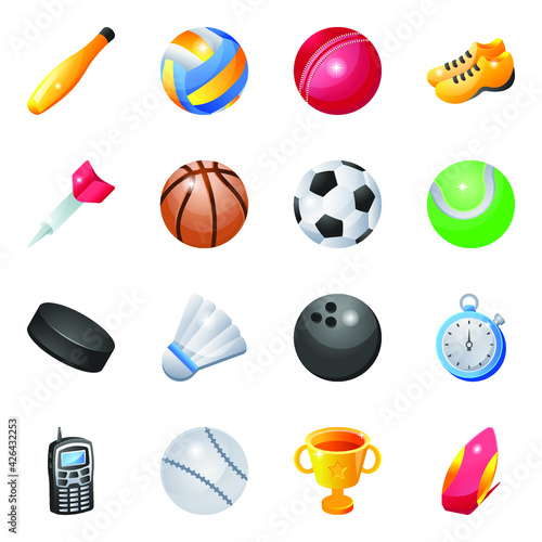  Pack of Sports and Games Flat Icons   