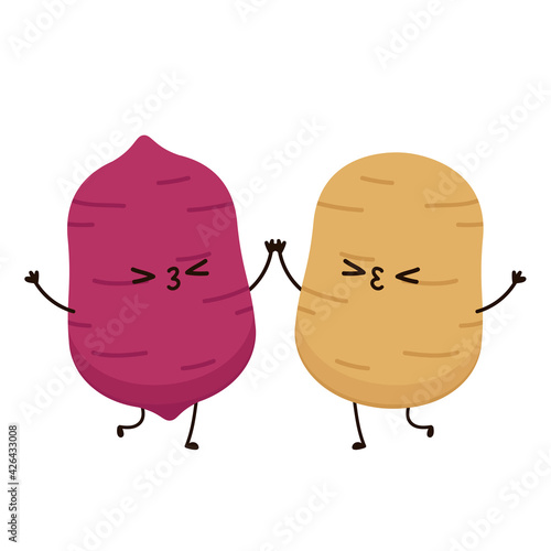 Sweet potato cartoon. Sweet potato and Potato character design.