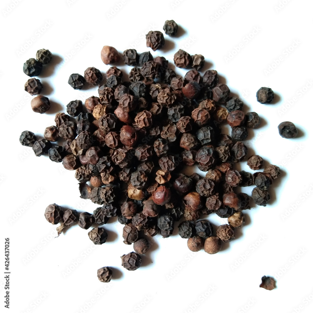 black pepper on white background black pepper on white background
