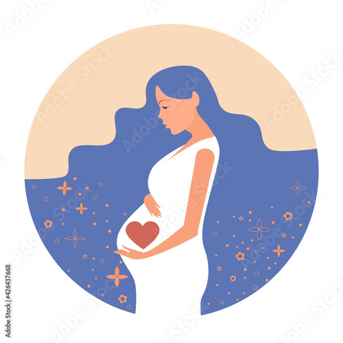 Young pregnant woman waiting for a baby