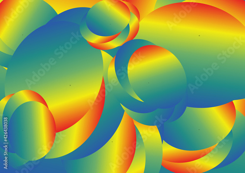 Red Yellow and Blue Gradient Shapes Background Vector Image