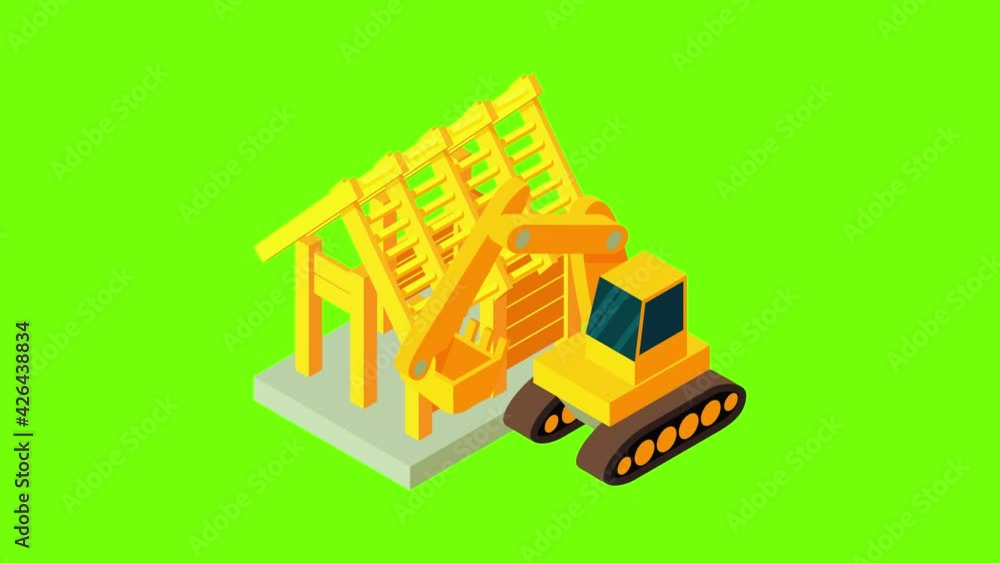 Mining icon animation cartoon best object on green screen background Mining icon animation cartoon best object on green screen background