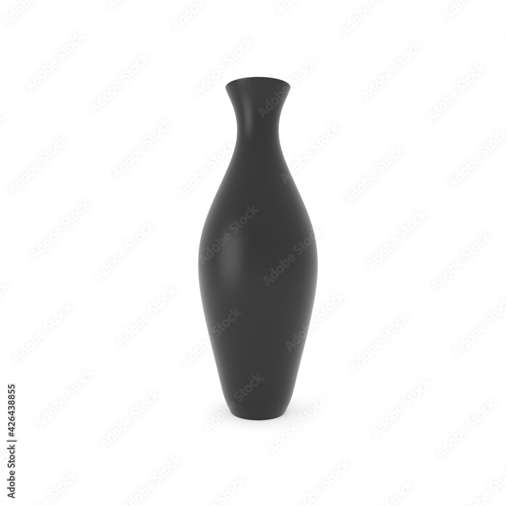 Porcelain black Decor Vases. 3D Rendering Studio Render on a white background. Porcelain black Decor Vases. 3D Rendering Studio Render on a white background.