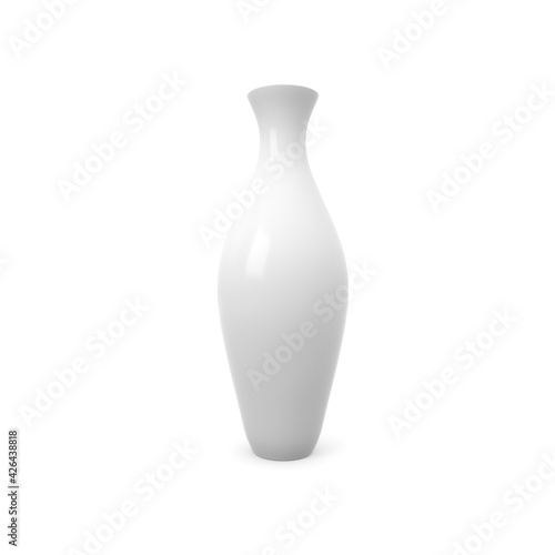 Porcelain White Decor Vases. 3D Rendering Studio Render on a white background.