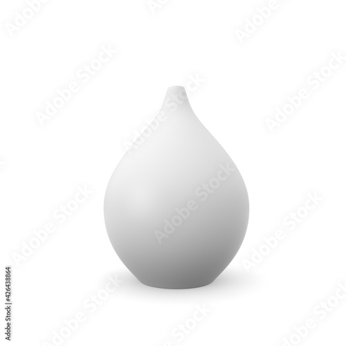 Porcelain White Decor Vases. 3D Rendering Studio Render on a white background.