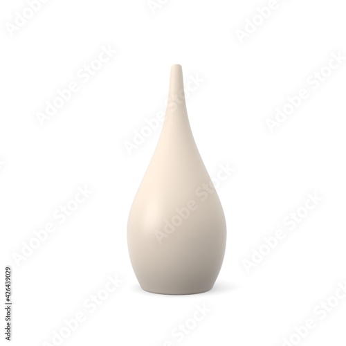 Porcelain  Decor Vases. 3D Rendering Studio Render on a white background.