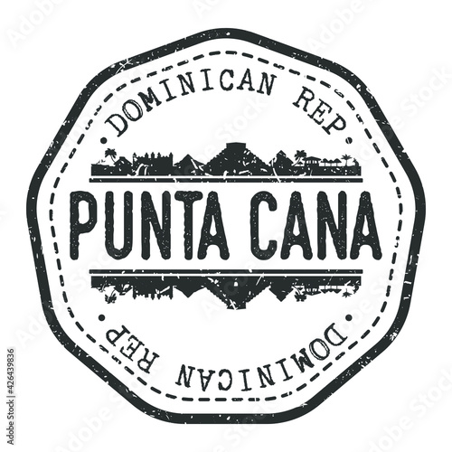 Punta Cana, Dominican Republic Stamp Skyline Postmark. Silhouette Postal Passport. City Round Vector Icon. Vintage Postage Design.
