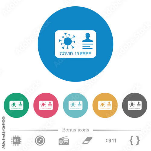 Covid 19 free flat round icons