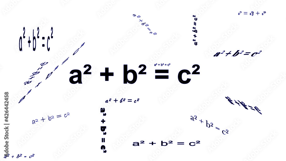 sentence of pythagoras blue different fonts sentence of pythagoras blue different fonts