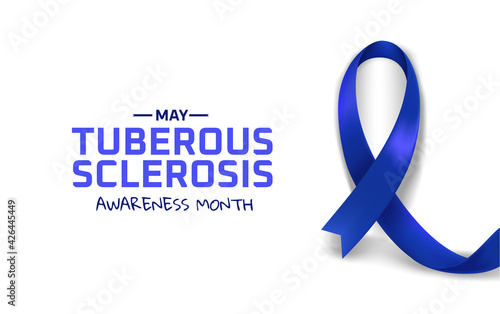 Tuberous sclerosis awareness month. Blue ribbon