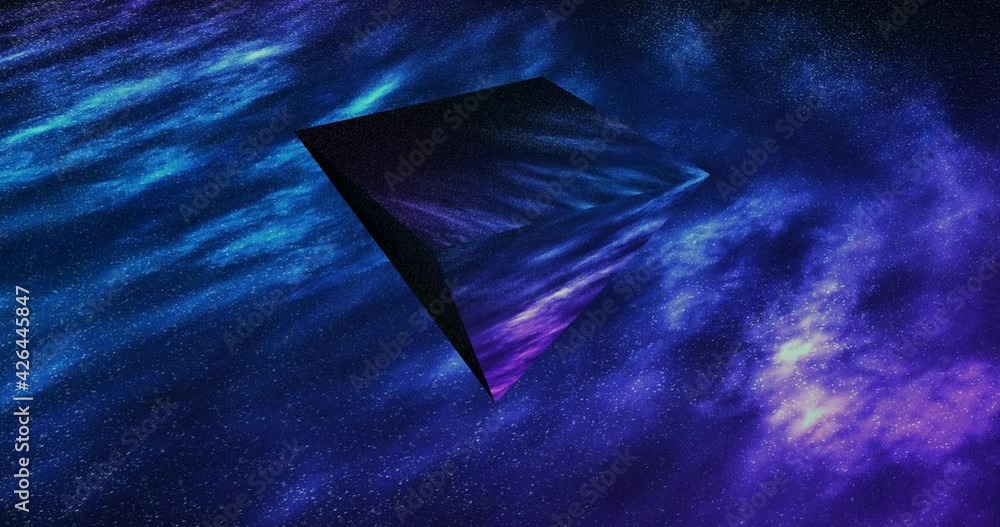3d render with a space bright background with an inverted pyramid Stock ...