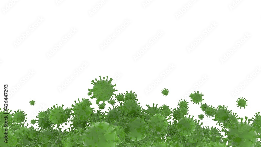 Green germ virus's swarming collecting 3D Illustration Green germ virus's swarming collecting 3D Illustration