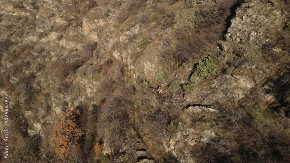 mountain biker chased by drone mountain biker chased by drone