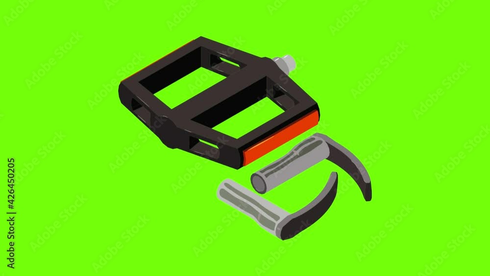 Bicycle equipment icon animation cartoon best object on green screen background Bicycle equipment icon animation cartoon best object on green screen background