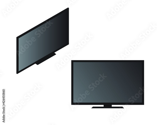 A vector of flat and isometric smart tv on isolated white background. Smart TV is part of internet of things item