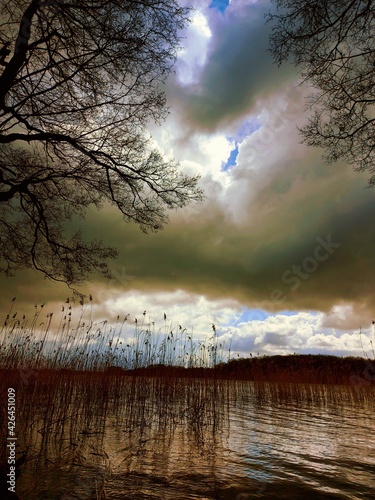 sunset over the lake 