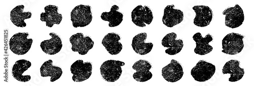 Random Grunge Shapes. Textured backgrounds vector collection. Abstract black forms