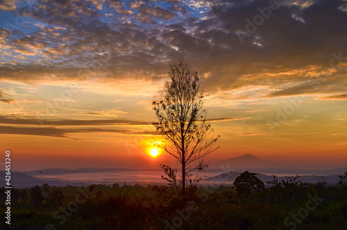 Wallpaper Mural Sunrise in Ciater with Mt Tampomas in the background Torontodigital.ca