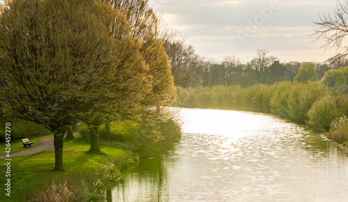 Linge river in the springtime flowing through the city of Geldermalsen photo