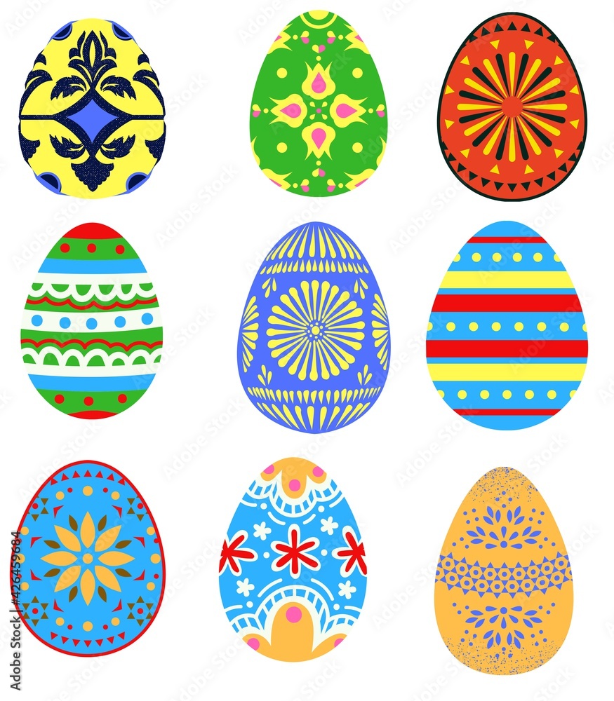 set of easter eggs