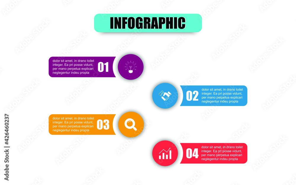 Vector circle design template infographic for illustration. Presentation business infographic template with 4 options. Creative concept banner rectangle intersection with circle four steps to present. Vector circle design template infographic for illustration. Presentation business infographic template with 4 options. Creative concept banner rectangle intersection with circle four steps to present.
