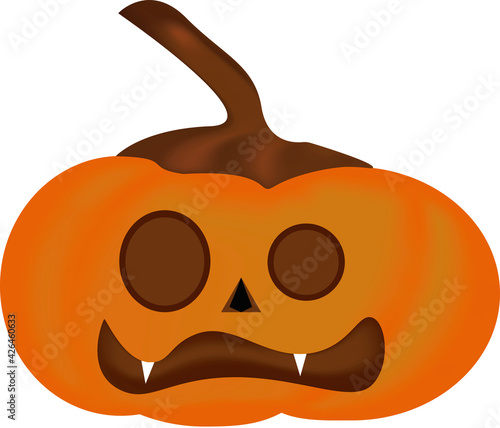 Calabaza con colmillos de Halloween