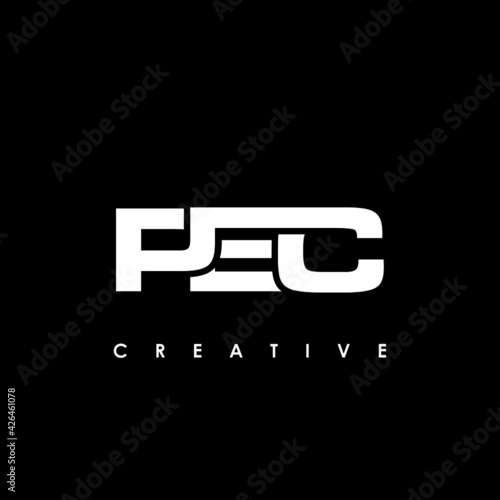 PEC Letter Initial Logo Design Template Vector Illustration